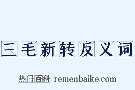 三毛新转反义词是什么意思的图片